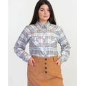 Camisa Flanela Xadrez Lacinho Creme