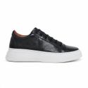 Tênis Casual Pulse Sneaker Preto Em Couro 