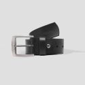 Cinto em couro liso preto minimalista Ben