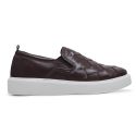 Slip On Couro Tressê Café Cloud