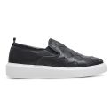 Slip On Couro Tressê Preto Cloud