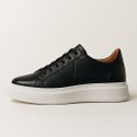 Tênis Casual Pulse Sneaker Preto Em Couro 
