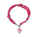 Pulseira Terço Cruz Rosa Infantil
