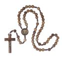 Terço de Madeira com Cordão - São Padre Pio - 10mm 
