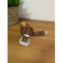 CINTO EM COURO MUSTANG BORDADO TRIBAL PRETO