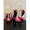 COMBO MÃE E FILHA COURO PRETO E COURO ROSA BORDADO CRUZ + NOME PERSONALIZADO