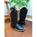 BOTA TEXANA EM COURO BORDADO TRIBAL ALL BLACK ESTILIZADO COBRA + STRASS METAIS