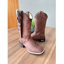 KIT BOTA TEXANA EM COURO MARROM BORDADO RAMOS CANO PEÃO + BAINHA + FACA