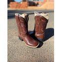 BOTA TEXANA EM COURO LÁTEGO MARROM BORDADO RAMOS CANO TRADICIONAL