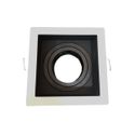 Spot Embutir Mr16 Dicroica Quadrado Branco Com Recuo Preto