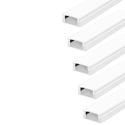Kit 05 Perfis 1 Metro P/ Fita Led Slim Sobrepor 17x7 Branco