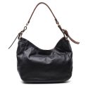 Bolsa Feminina Em Couro Legítimo Grande Com Alça- Preta