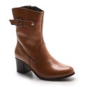 Bota Feminina Liri Cano Médio Em Couro Legitimo - Caramelo