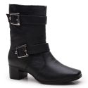 Bota Feminina Em Couro Legitimo Sola Borracha - Preto