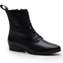 Bota Feminina Cano Curto Madalena Em Couro Legitimo - Preto