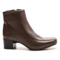 Bota Feminina Em Couro Legitimo - Luciana - CafÉ - Salto 4,5cm