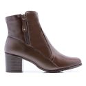 Bota Feminina Cano Curto Em Couro Legitimo Unisola - Alana - Café