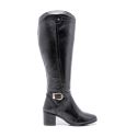 Bota Feminina Montaria Em Couro Legitimo Unisola - Preto