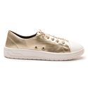 Tênis Feminino Casual Ísis Em Sintético Premium Confortável - Ouro