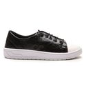 Tênis Feminino Casual Ísis Em Sintético Premium Confortável - Craquele Preto
