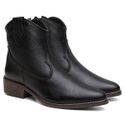 Bota Feminina Western Couro Cano Curto Preta