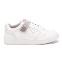 Tênis Strass Branco Feminino em Couro Legitimo