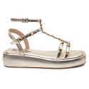 Sandália Papete Feminina Flatform Cleo Burke Ouro Light