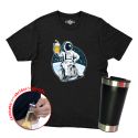 Camiseta + Copo - Astronauta Beer - 100% ALGODÃO