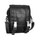Bolsa Shoulder Bag em Couro Leiria Couro Preto Social