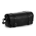 Necessaire em Couro Badajóz Preto Rústico com Duas Bocas