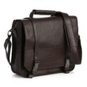 Bolsa Tiracolo em Couro Reus Couro Marrom Social