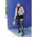BLAZER EMILI CURTO XADREZ preto