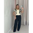 BLUSA FABIANA LASTEX BORDADA MARFIM