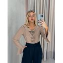 BLUSA SARA MANGA NUDE