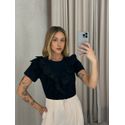 BLUSA HELOISA BABADOS PRETA