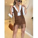 SHORT MARIANA FRANJAS MARROM