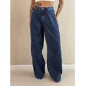 CALÇA GIOVANA COM PREGA Jeans Escuro