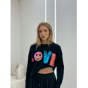 TRICOT LOVE BORDADO PRETO