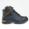 Bota Jaguar Preta/ laranja couro legítimo sola borracha.