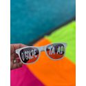 Óculos personalizado Branco para Festas estilo WF Rayban