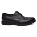 Sapato Casual Brogue em Couro Preto