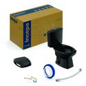CONJUNTO BACIA COM CAIXA ACOPLADA 3/6 L PRETO + KIT INSTALAÇÃO + ASSENTO THEMA