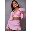 Lingerie de renda rosa sem bojo