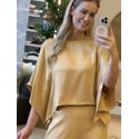 Blusa Morena Rosa Solta Decote Canoa Manga Curta Amarelo 1010