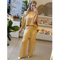 Calça Morena Rosa Reta Alta Amarelo