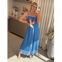 Vestido Lez a Lez Longo Estampado Um Ombro Só Com Amarração 2108