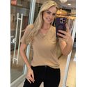 Blusa Lez a Lez Em Liocel Com Mangas Bordadas Bege 