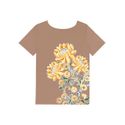 Blusa Lez a Lez Manga Curta Com Frente Estampada Em Bege Zefiro 1107 