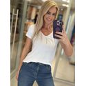 T Shirt Youbasic Manga Curta Com Gola V Nova Iorque Off White 