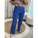 Calça Cotelê Wide Leg Com Cintura Super Alta Azul 